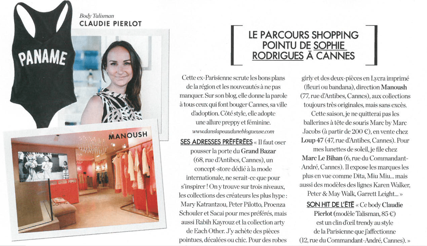 Dans la peau d'une blogueuse - Elle Magazine - Manoush -Loup 45 - Grand Bazar - Claudie Pierlot